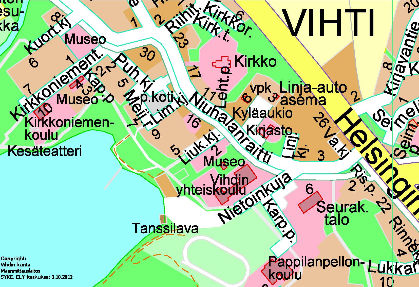 kartta vihti V 46 Korttelin 30 asemakaavamuutos (Hopearinne) : Vihti kartta vihti